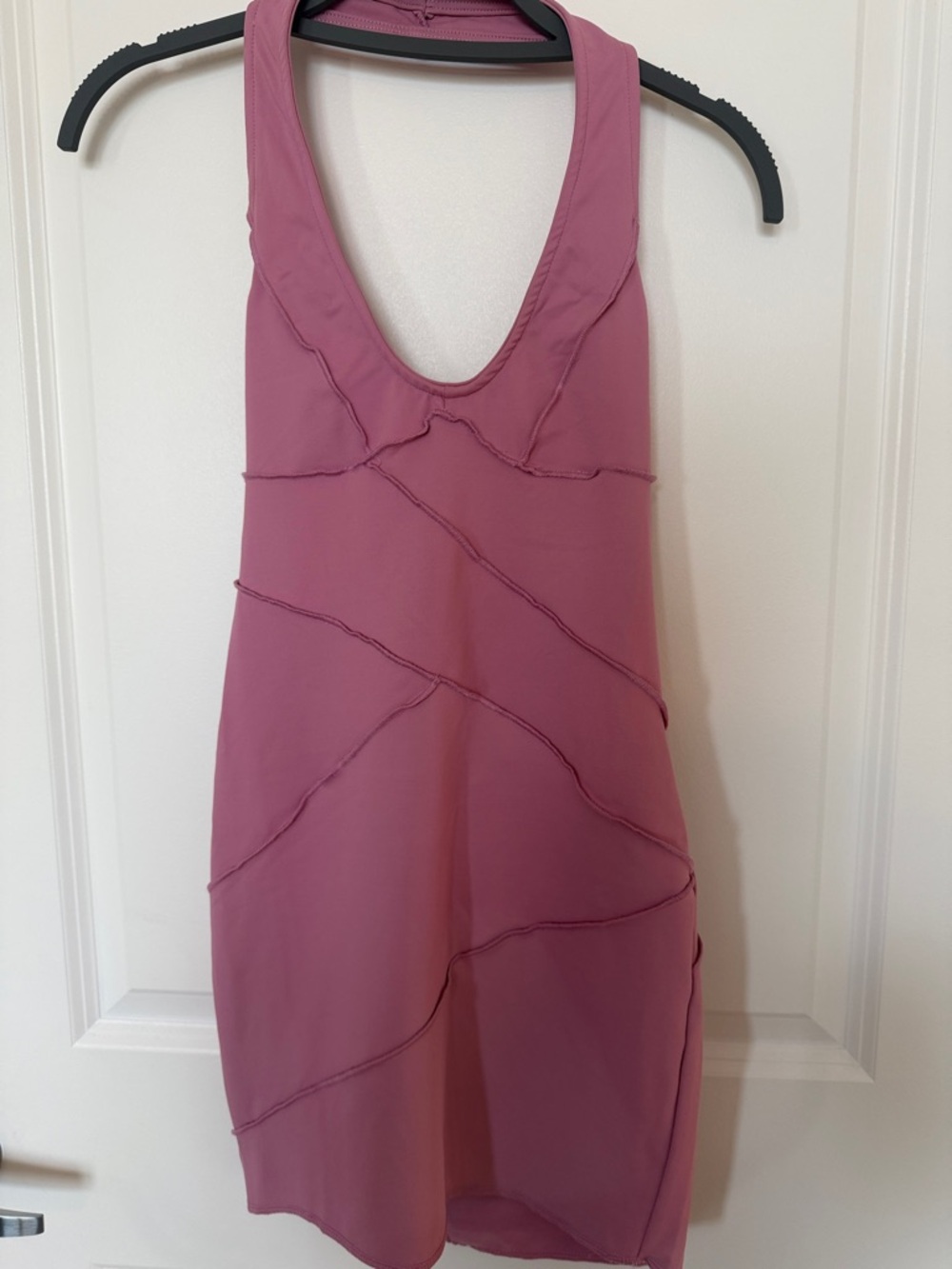 White Fox Boutique Dusty Rose Sleeveless V-Neck Mini Dress
